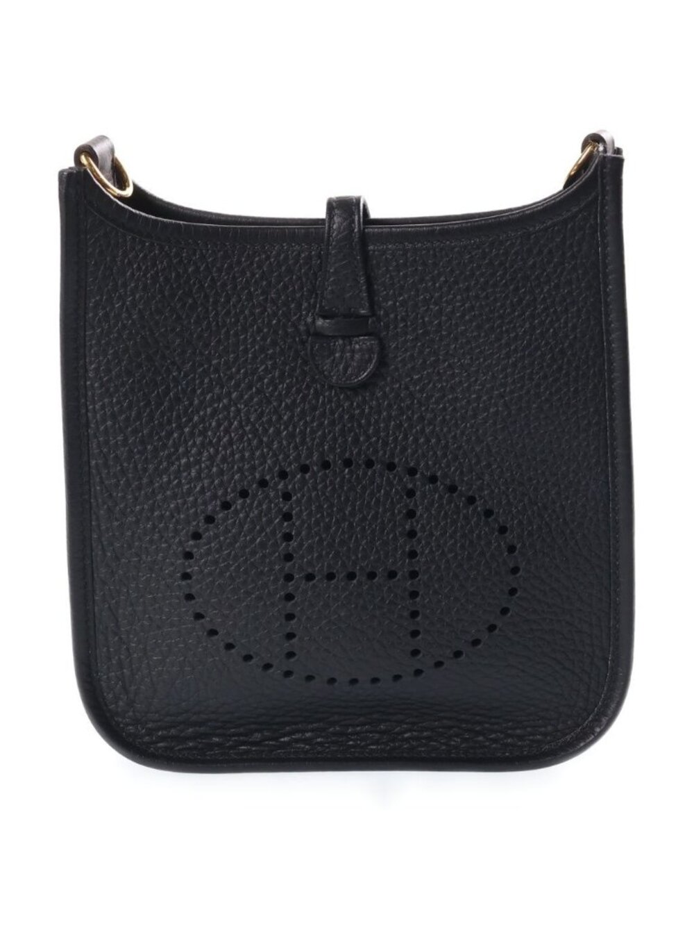 Hermes Evelyne Amazon TPM Black Taurillon Clemence Gold Shoulder Bag
